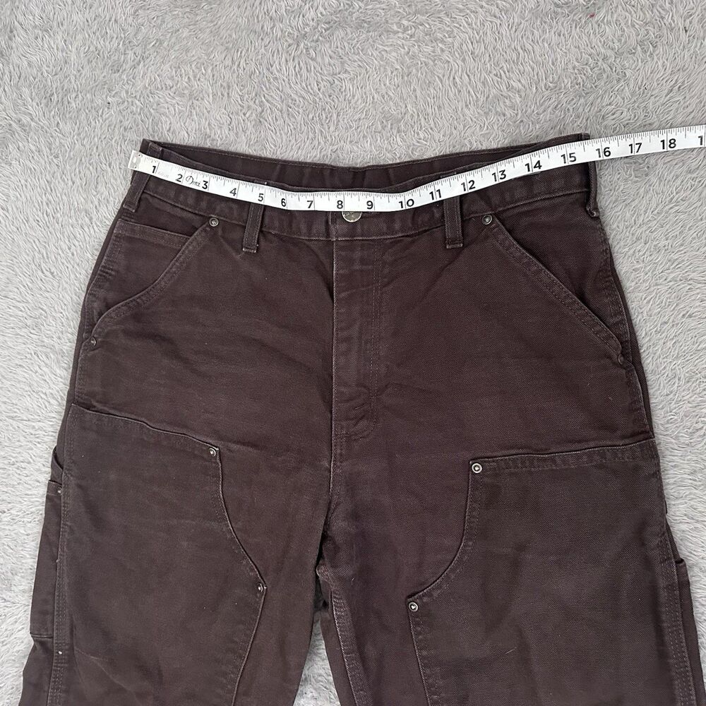 Carhartt Pants Mens 31 x 32 Brown Duck Dungaree Double Knee Workwear B136 DKB - Picture 6 of 10